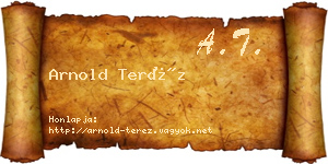 Arnold Teréz névjegykártya